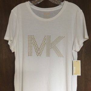 Michael Kors White Tshirt Women L Large NWT
